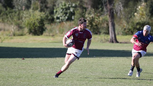 Gold Coast District Rugby Union (GCDRU) first grade clash between Nerang Bulls and Bond Pirates at Nerang. Josh Edmond. Pic Mike Batterham