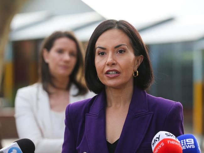 Deputy Premier Prue Car (right, foreground) and Housing Minister Rose Jackson (left, background). Picture: NewsWire / Gaye Gerard