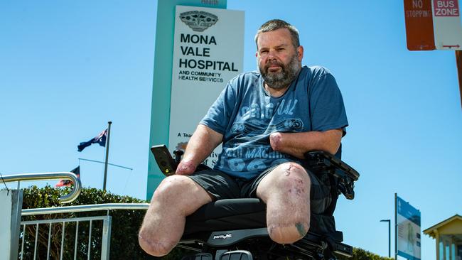 Jason Miller taken outside Mona Vale Hospital. Picture: Julian Andrews.