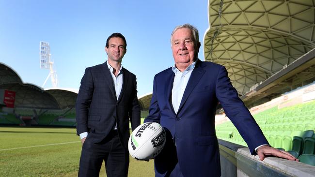 Storm CEO Dave Donaghy and owner Gerry Ryan and at AAMI Park. Picture: David Geraghty, The Australian