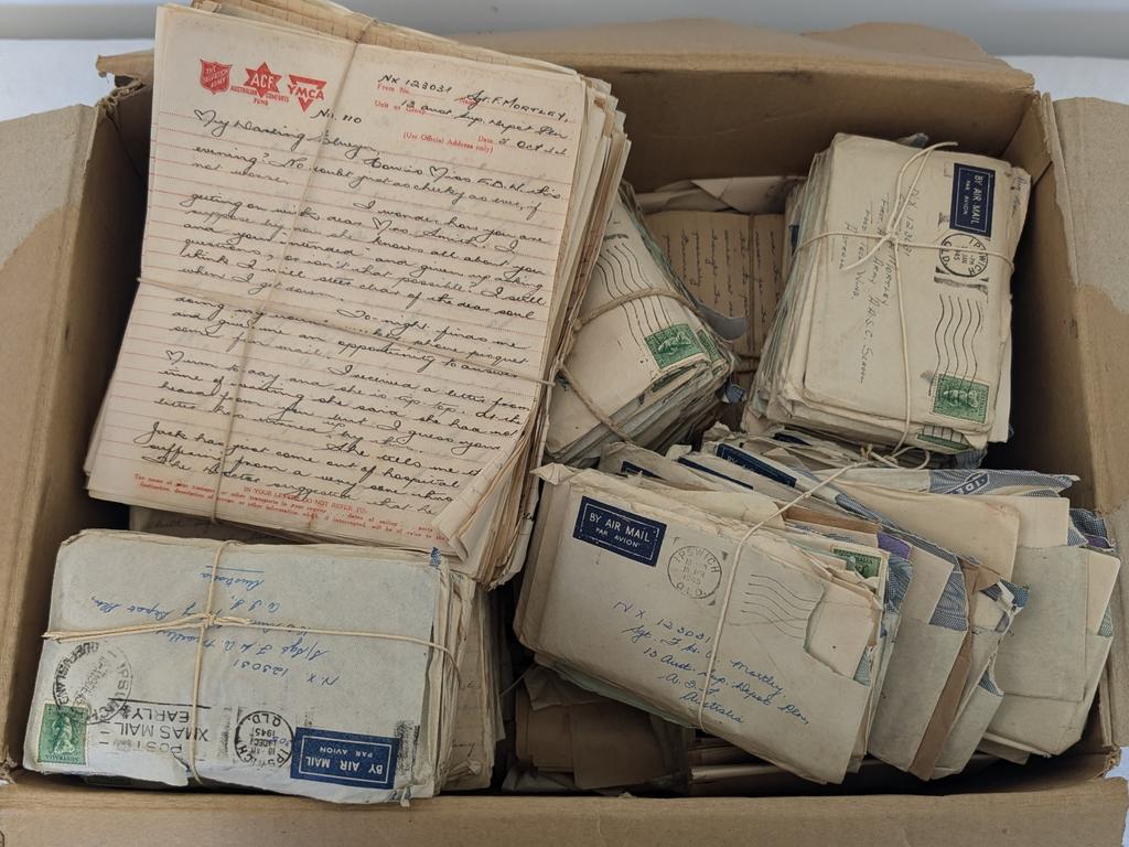 The box of letters, recently discovered beneath the Mortley family’s former home.