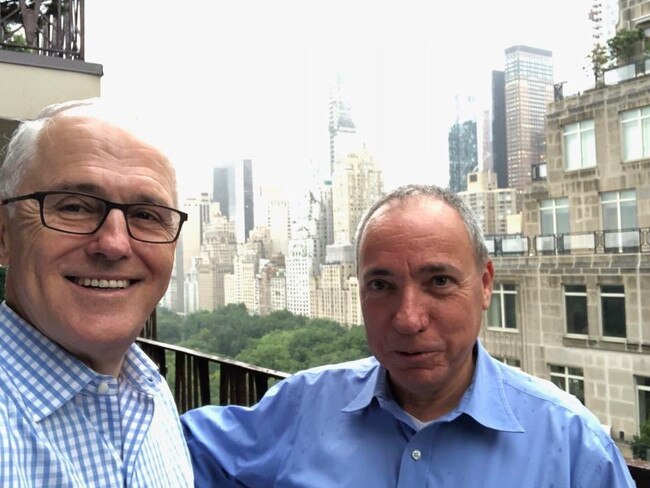 Mr Turnbull pictured in New York with Director General of the Ministry of Foreign Affairs of Isreal Yuval Rotem. Picture: Twitter