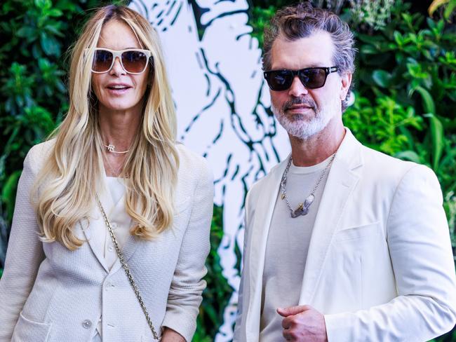 Elle with partner Doyle Bramhall, whom she said has taught her simple techniques to “reset”. Picture: Tennis Australia/Aaron Francis