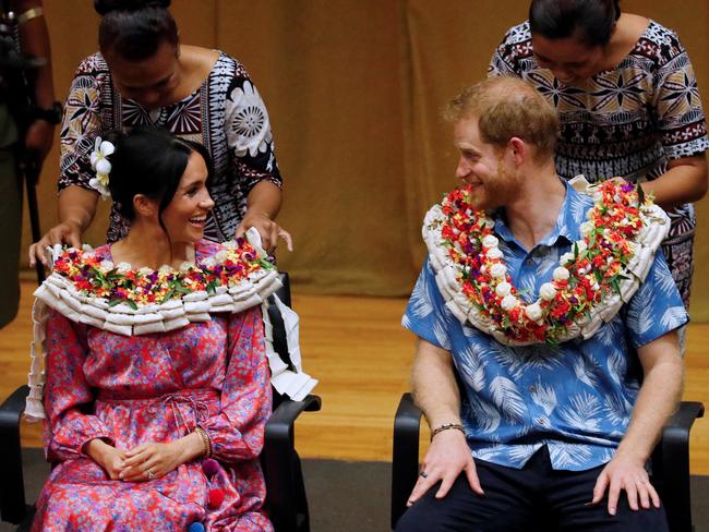 The couple were in the mood for a floral moment. Picture: Getty Images