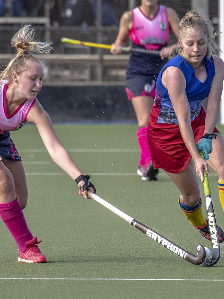 Ella White, Toowoomba and Talicia Canty, Brisbane. Picture: Nev Madsen.