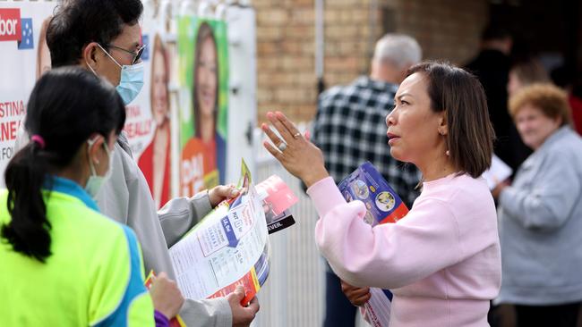 Plenty of voters pre polling at St Johns Park Anglican Church in Cabramatta were backing the local. Picture: NCA NewsWire / Damian Shaw