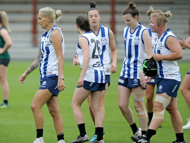 A North Melbourne Tasmanian Kangaroos training session at North Hobart Oval. Picture: PATRICK GEE