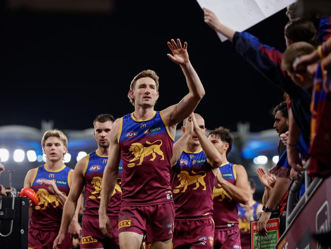 Harris Andrews and the Lions won the AFL Premiership in 2024. Picture: AFL Photos via Getty Images