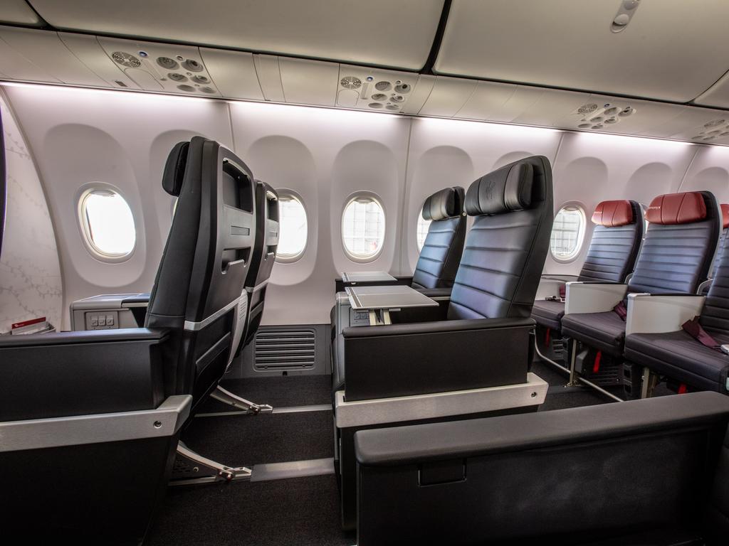 The business class seats recline 40 per cent more. Picture: Virgin Australia