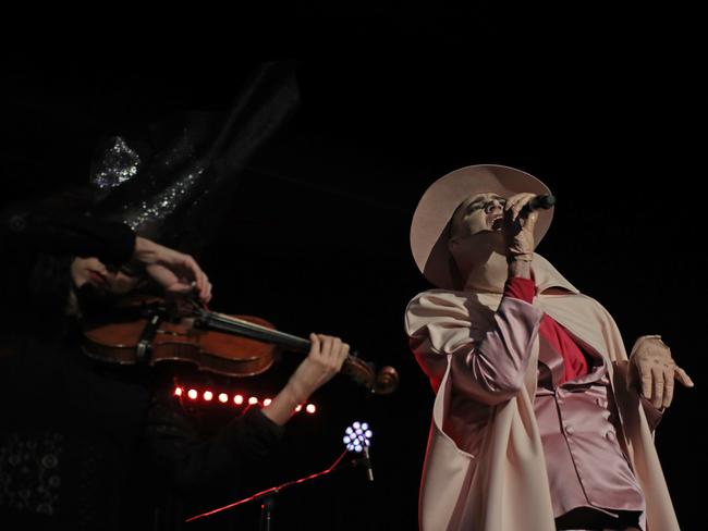 Costume performs at the opening of In the Hanging Garden. Picture: LUKE BOWDEN