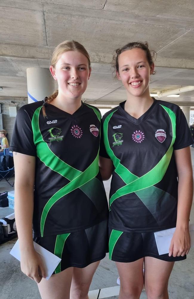 Darling Downs netballers Amy Williams and Simone Botha.