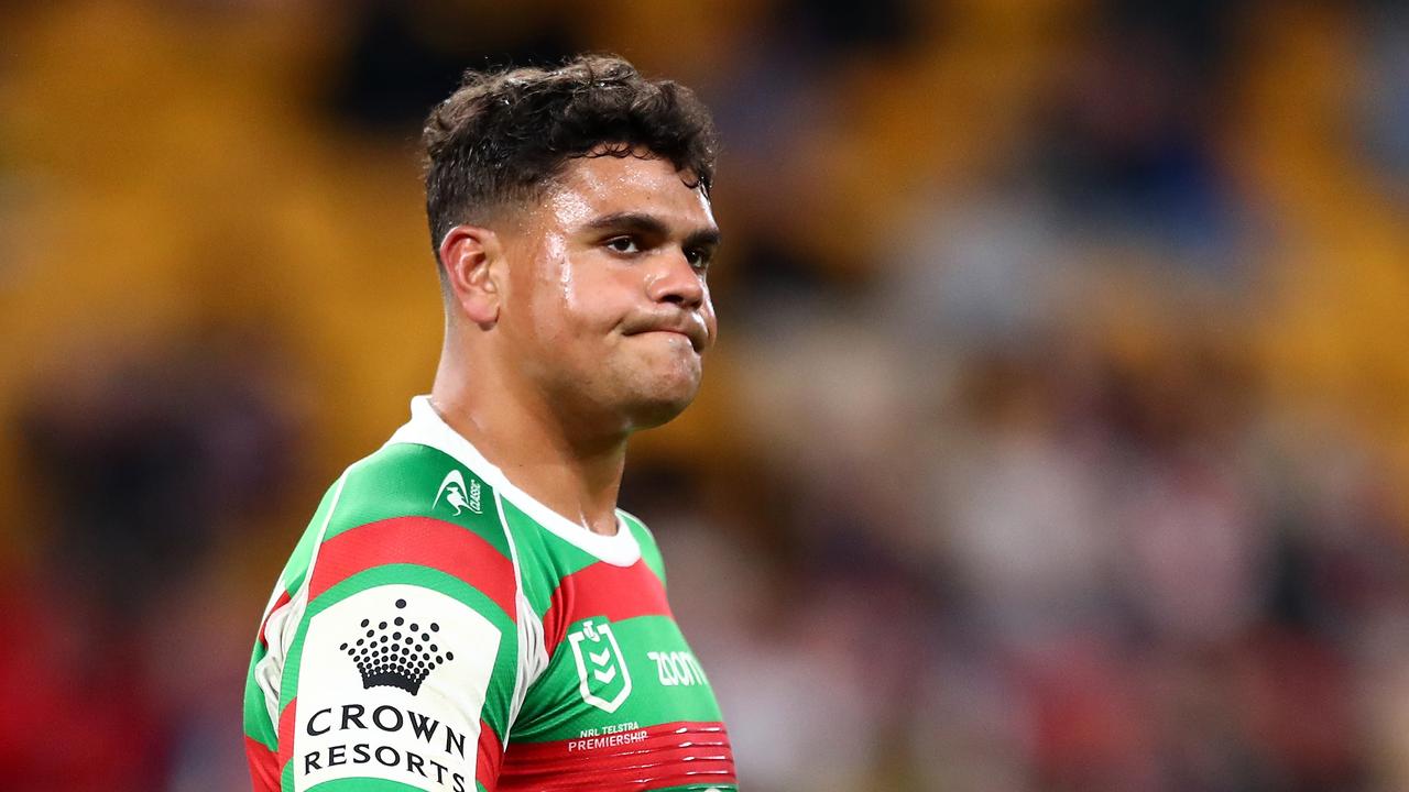 Latrell Mitchell will be rubbed out until next season for his high shot on Joey Manu. Picture: Getty