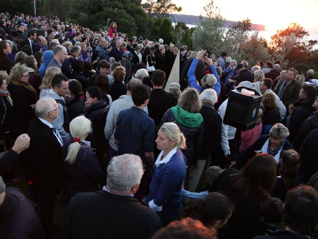 The crowd at Mosman’s Anzac Day dawn service at Georges Heights last year. Picture: Elenor Tedenborg