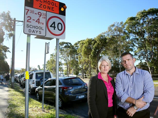 Swansea state MP Yasmin Catley and Jeff Garland on Carters Road at Lake Munmorah. Picture: Troy Snook