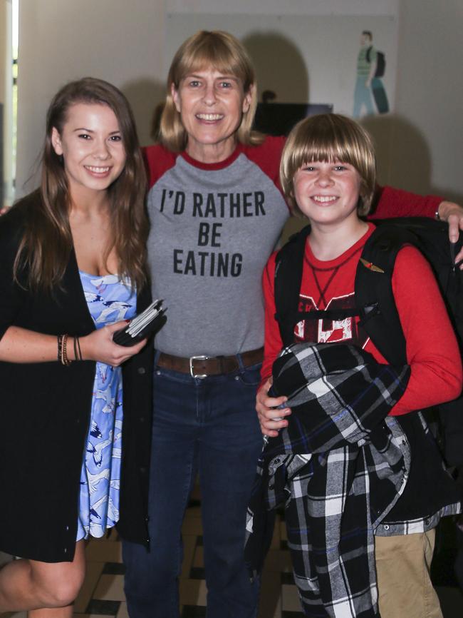 Bindi, Terri and Bob Irwin return to Australia from the US. Picture: Media Mode