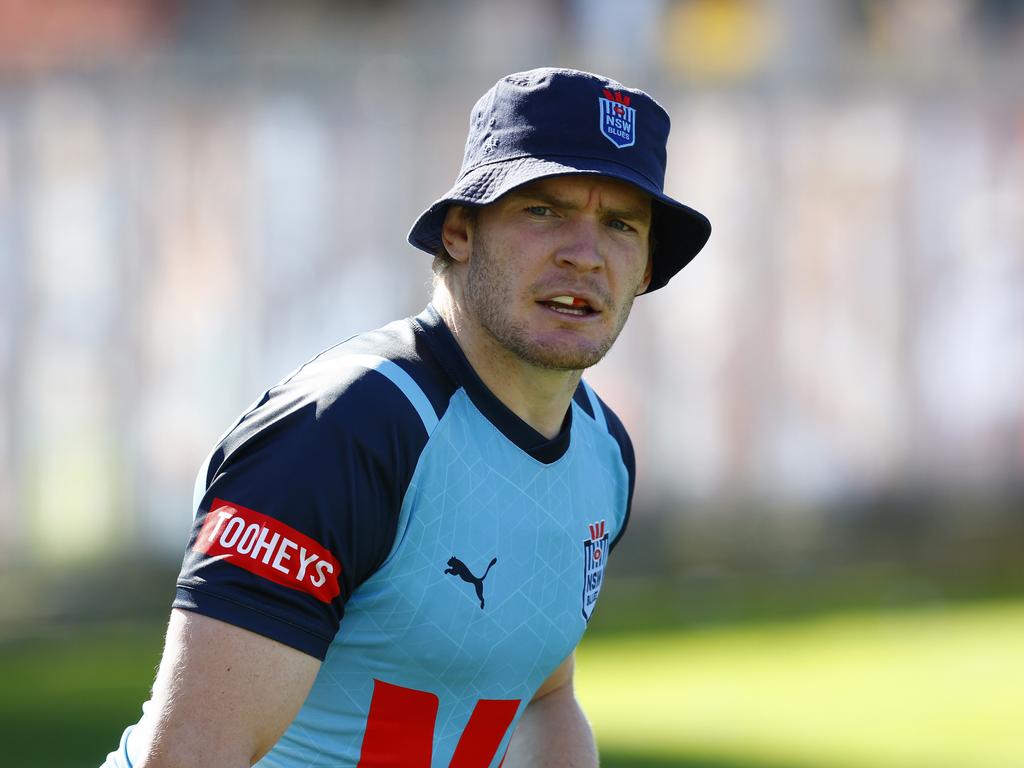 DAILY TELEGRAPH JUNE 3, 2024. Liam Martin during the NSW Blues training session at the NSWRL Centre of Excellence at Sydney Olympic Park. Picture: Jonathan Ng