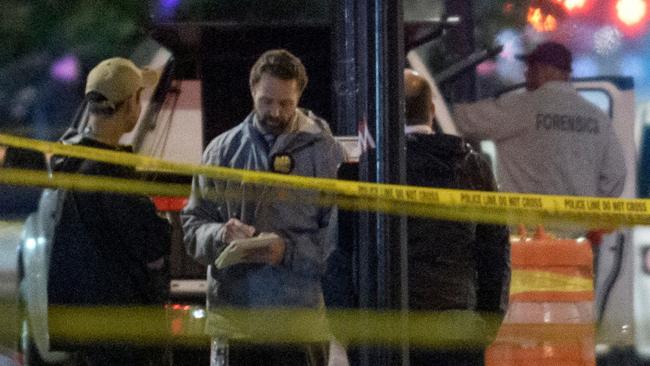 Police at the scene of the shooting in Washington DC. Picture: AP
