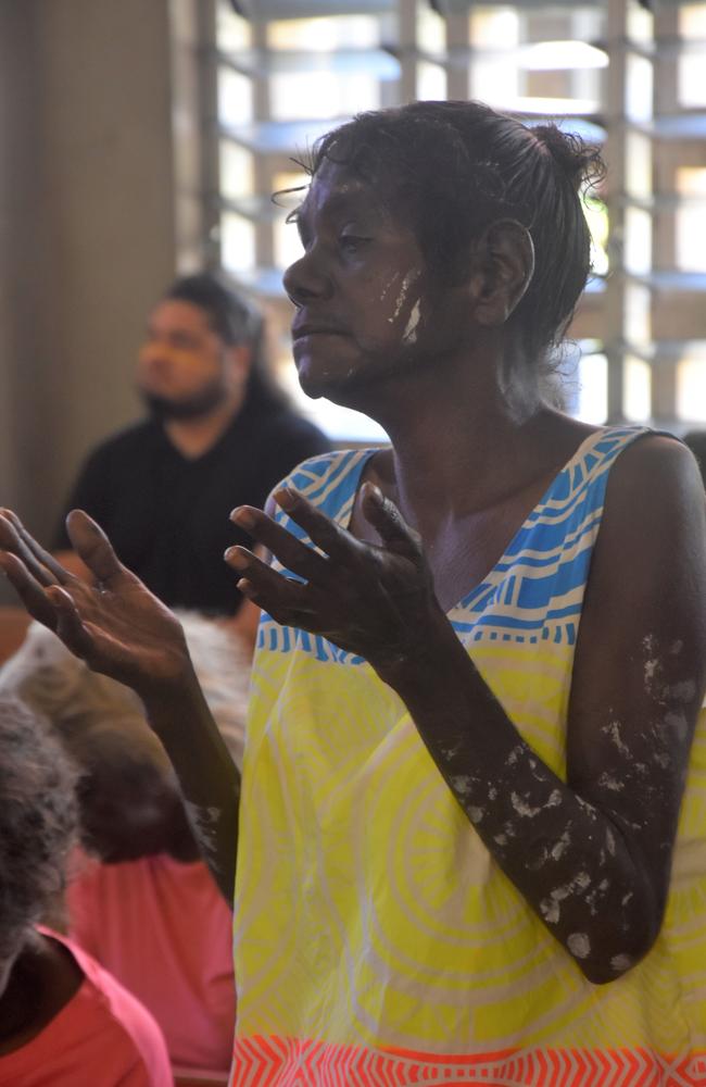 Hundreds of Territorians gathered in the St Mary's Cathedral for the state funeral of former Arafura MLA Lawrence Costa. Picture: Sierra Haigh