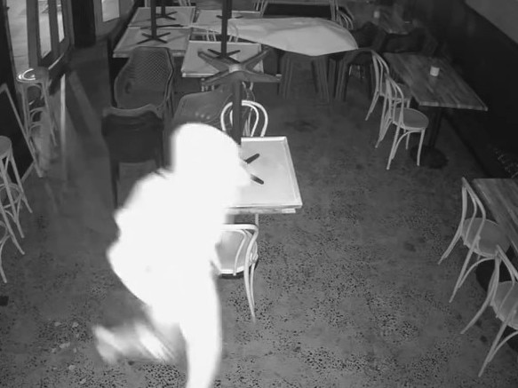 The man was captured on CCTV inside Jobel's Cafe in Belmore. Picture: Supplied