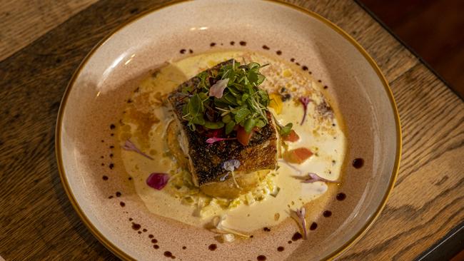 The crispy skin barramundi at The Roadvale Hotel.