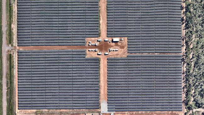 An aerial shot of the solar panels at RAAF Darwin. Picture: Supplied (RAAF)