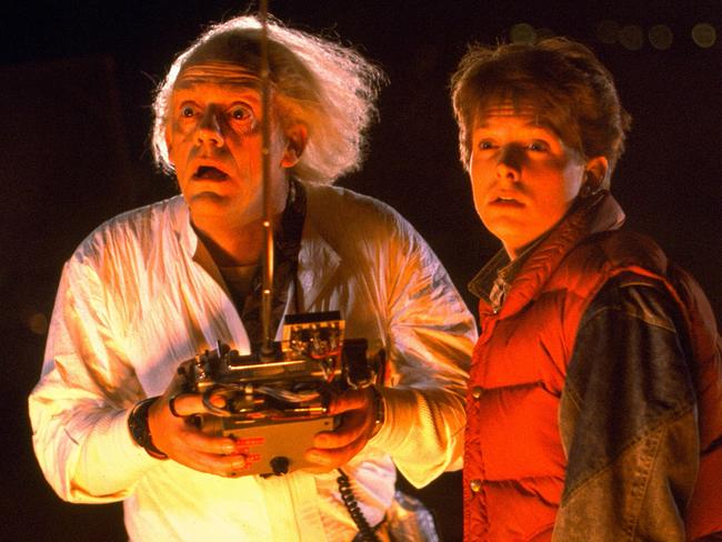 D5RPN7 CHRISTOPHER LLOYD & MICHAEL J. FOX BACK TO THE FUTURE (1985)