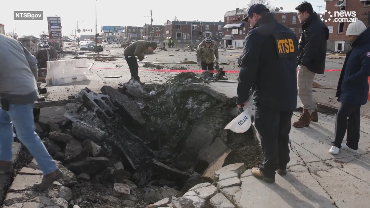 Aftermath of small plane crash in Philadelphia