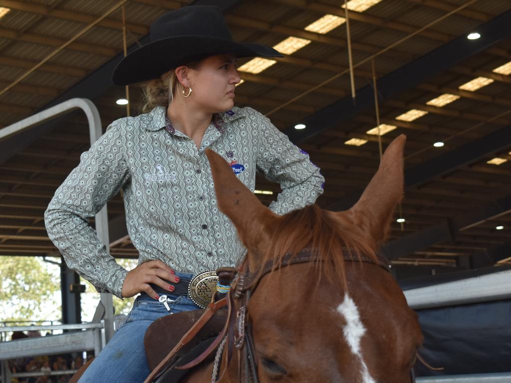 Rockhampton's Maddison Caban at the APRA National Finals Rodeo at CQLX Gracemere on November 9, 2024.