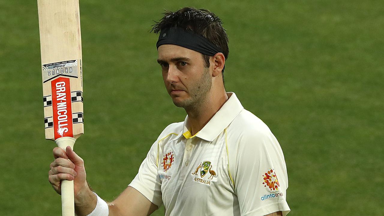 Kurtis Patterson celebrates a century for Cricket Australia XI.