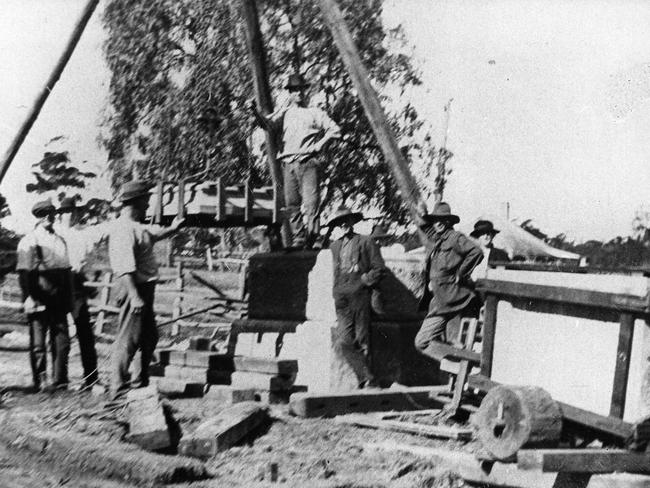 War Memorial under construction, Kincumber, 1919. Picture: Central Coast Council Library/Gostalgia.