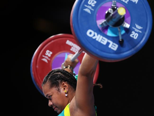 Eileen Cikamatana competes at the 2022 Commonwealth Games. Picture: Dean Mouhtaropoulos/Getty Images