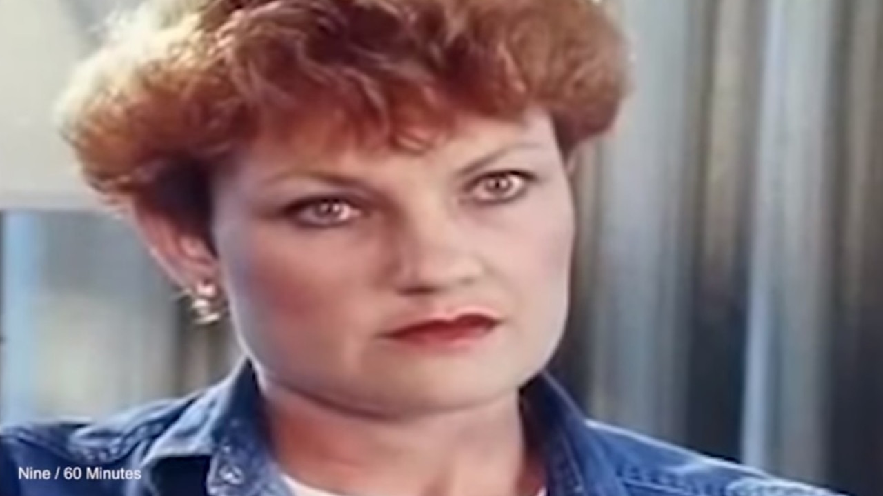 A much younger Pauline Hanson once asked a reporter to ‘please explain’ what xenophobia meant. Picture: Nine/60 Minutes