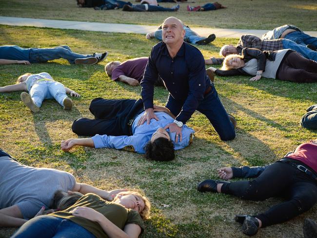 Not again ... Big Jim (played by actor Dean Norris) in a scene from Under The Dome.