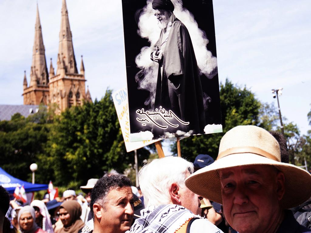 Protesters gathered in Sydney on October 6, a day before the anniversary of the October 7 attack. Picture: Jeremy Piper