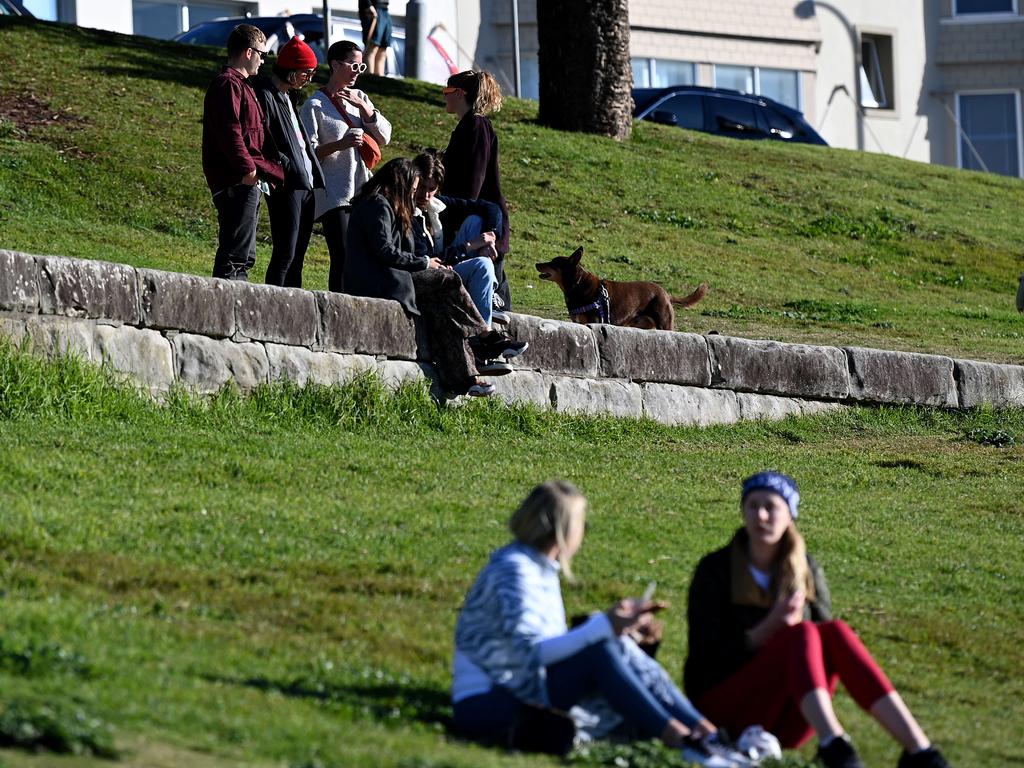 People at Bondi on Sunday. Picture: NCA NewsWire/Bianca De Marchi