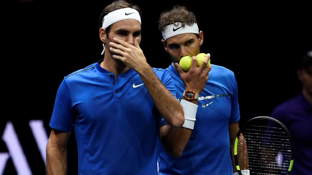 Roger Federer, Rafael Nadal e Jorge Paulo Lemann juntos na Laver Cup