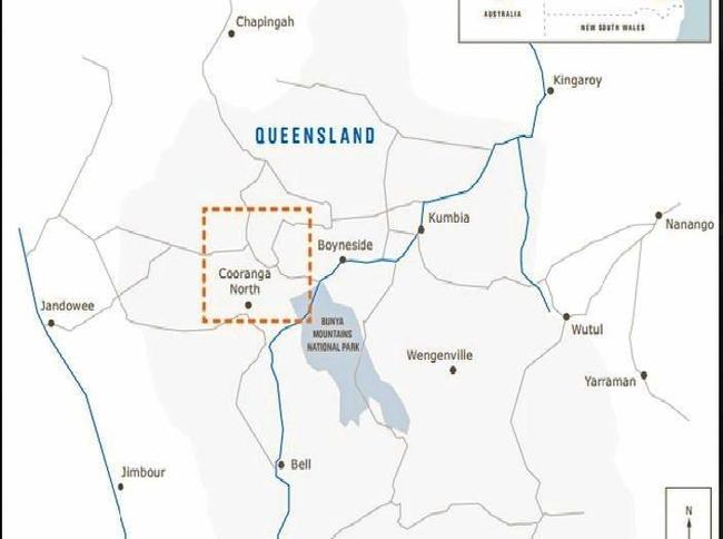 MAP: Coopers Gap Wind Farm Project mapped out.