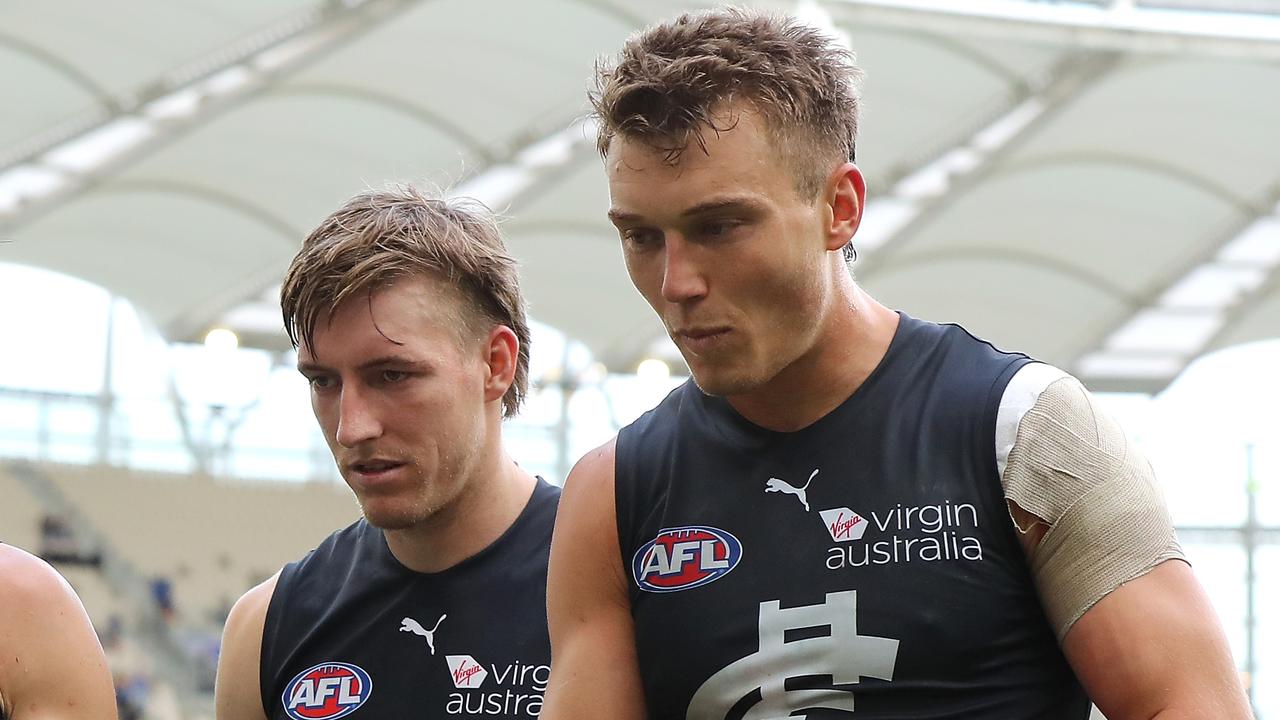 Kane Cornes defended Patrick Cripps. (Photo by Paul Kane/Getty Images)