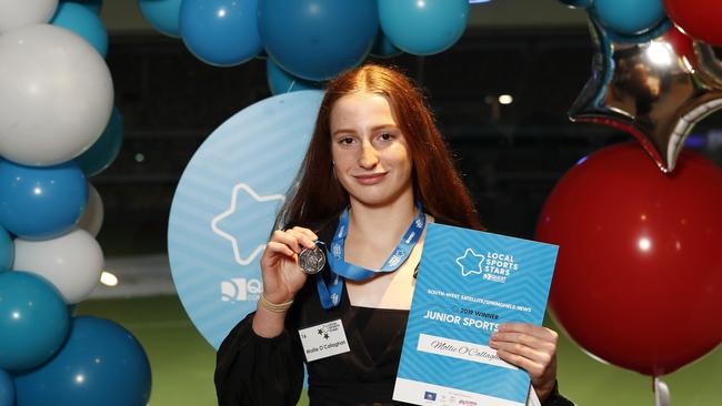 Mollie O Callaghan posing at the Quest Young Stars Awards, Queensland Cricketers Club, Brisbane 22nd of October 2019. Photography: J&amp;A Photography