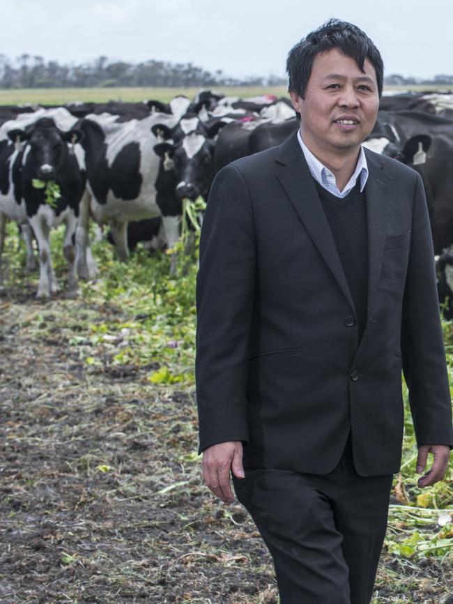 Mr Lu Xianfeng of Moon Lake Investments at the VDL property at Woolnorth. Picture: CHRIS CRERAR