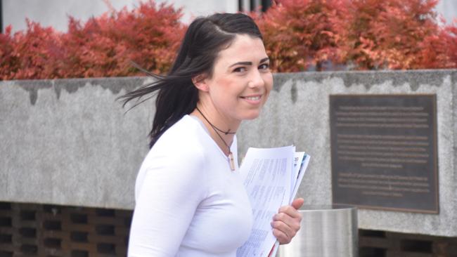 Felicity Loiterton leaving the ACT Magistrates Court on August 18, 2023 after being granted bail. Picture: Sam Turner