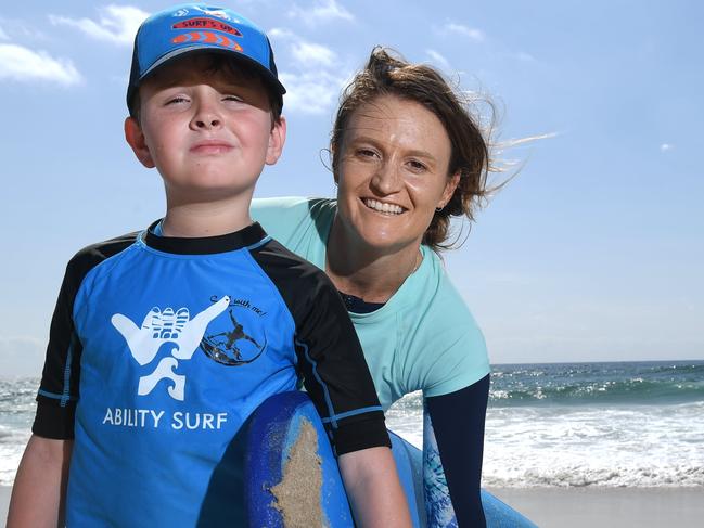 Emma Bracken with Logan Paisley at Lighthouse Beach in Ballina.