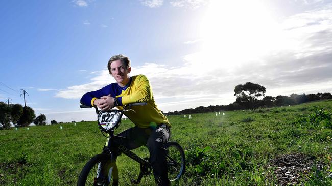 Rider Shane Rosa at the site of the proposed track. Picture: Keryn Stevens