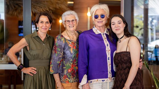 Jayne Hrdlicka, Judy Dalton, Deborah Lee Furness and daughter Ava Jackman at the Australian Open. Picture: Tennis Australia/Fiona Hamilton