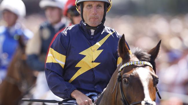 Damien Oliver will ride in his final Group 1 races at Caulfield on Saturday. Photo: Daniel Pockett/Getty Images.