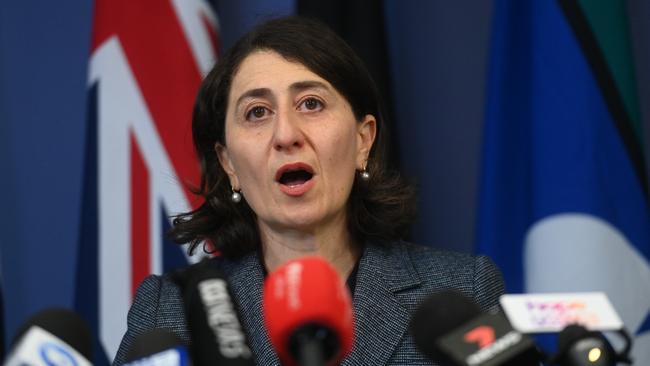 Gladys Berejiklian announces her resignation last week. Picture: Picture: NCA NewsWire/Jeremy Piper