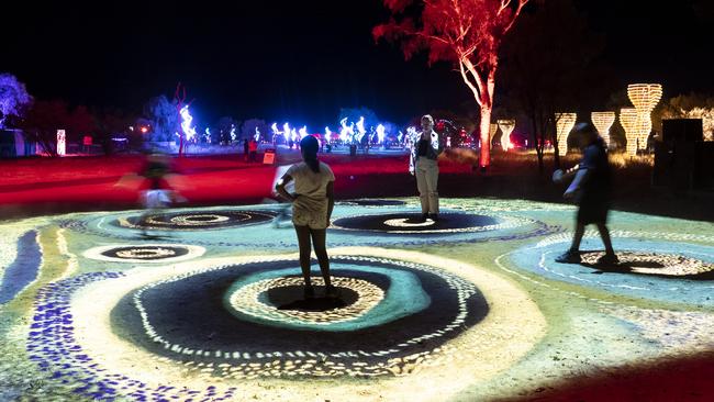 The festival is lighting up outback Alice Springs. Picture: Supplied/Parrtjima 2023