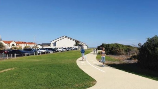 Artist impression of planned coast path at Mirani Court Reserve. Image: Supplied.