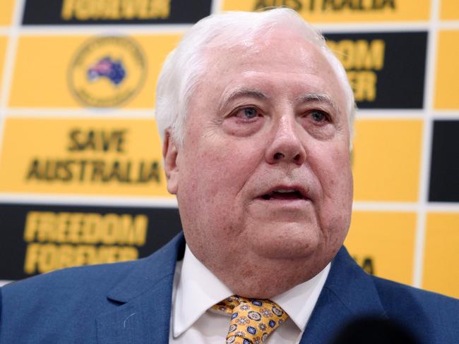 MELBOURNE, AUSTRALIA - NewsWire Photos October 12, 2022: UAP leader Clive Palmer is seen during a press conference in Melbourne.Picture: NCA NewsWire / Luis Ascui