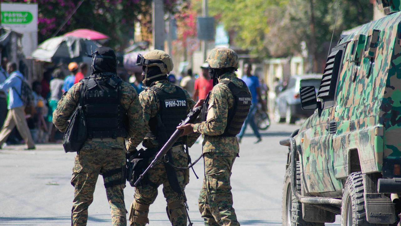 Haitian police officers deploy in Port-au-Prince. Picture: Clarens Siffroy/AFP